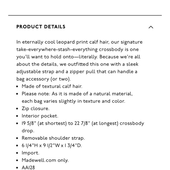 Madewell The Simple Crossbody in Leopard Calf Hair - Picture 4 of 7